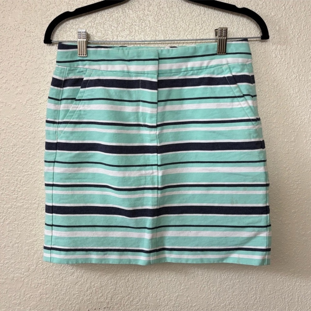 Tommy Hilfiger Green & Blue Striped Mini Skirt Size 0